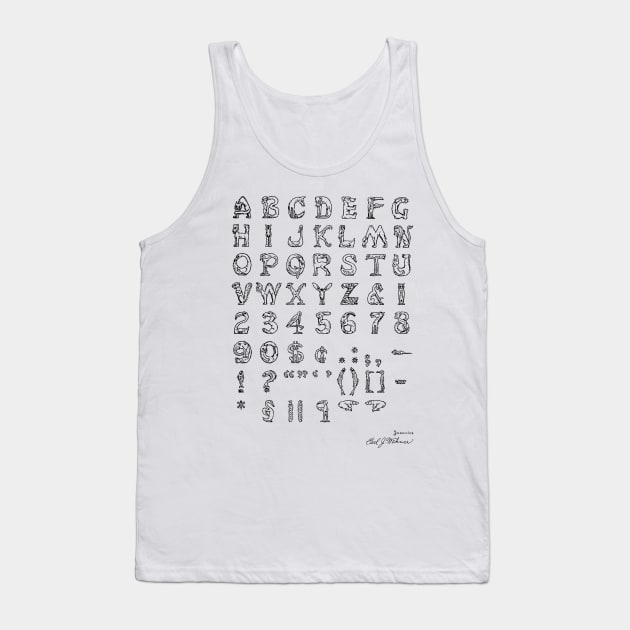 Font of Type Vintage Patent Hand Drawing Tank Top by TheYoungDesigns